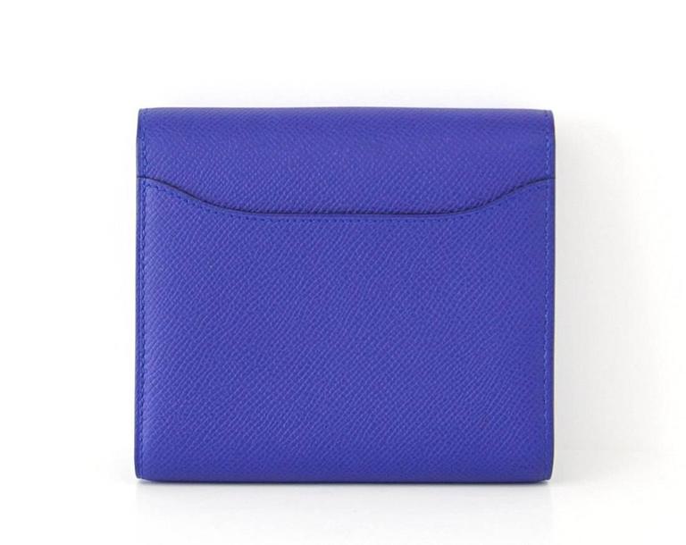 Hermes Constance Wallet Electric Blue Epsom Palladium VERY Rare at