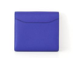Hermès Constance Portefeuille bleu électrique Epsom Palladium TRÈS rare