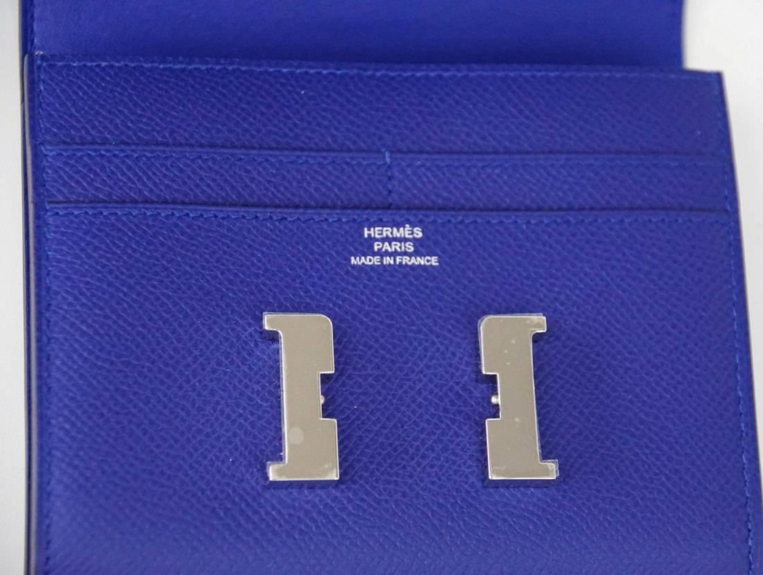 hermes electric blue wallet