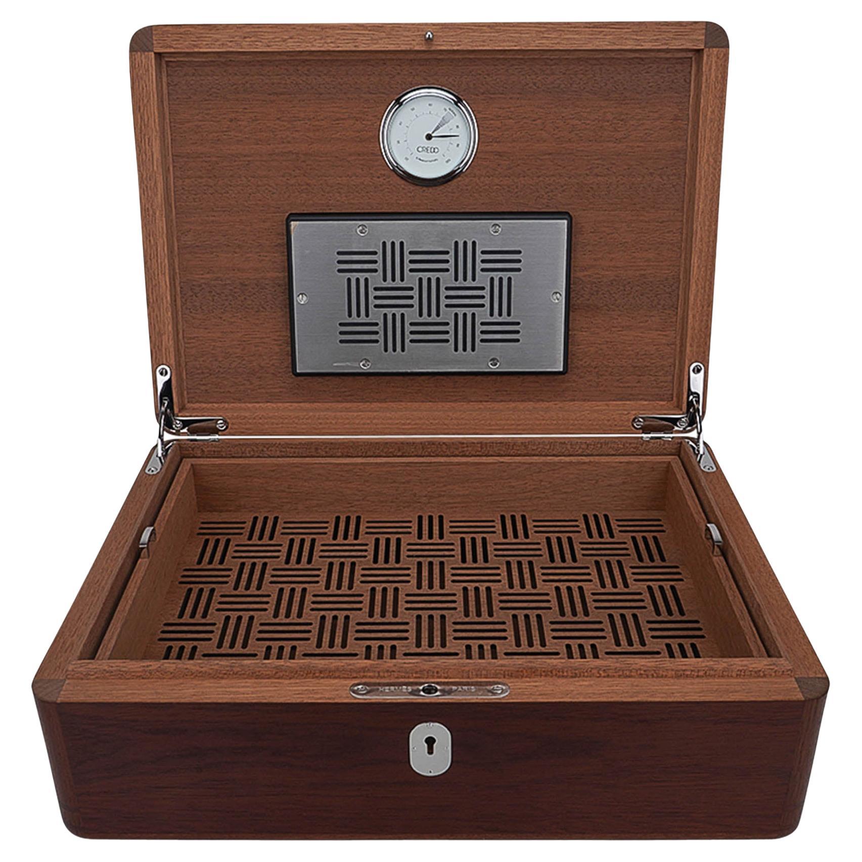 Hermes Coffret a Cigares Humidor Limited Edition Sycamore Wood Sesame Lizard For Sale