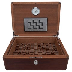 Used Hermes Coffret a Cigares Humidor Limited Edition Sycamore Wood Sesame Lizard