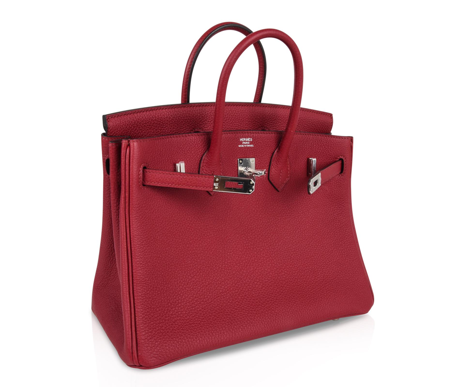 Hermes Birkin 25 Bag Exotic Jewel Red Rouge Grenat Togo Palladium   1