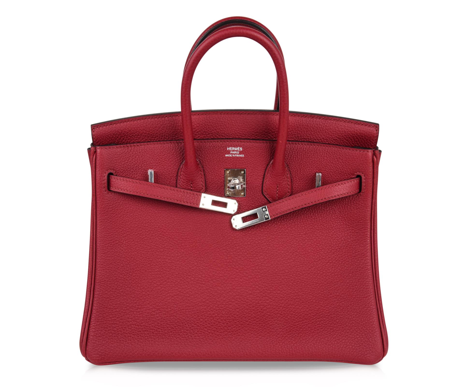 Hermes Birkin 25 Bag Exotic Jewel Red Rouge Grenat Togo Palladium   4