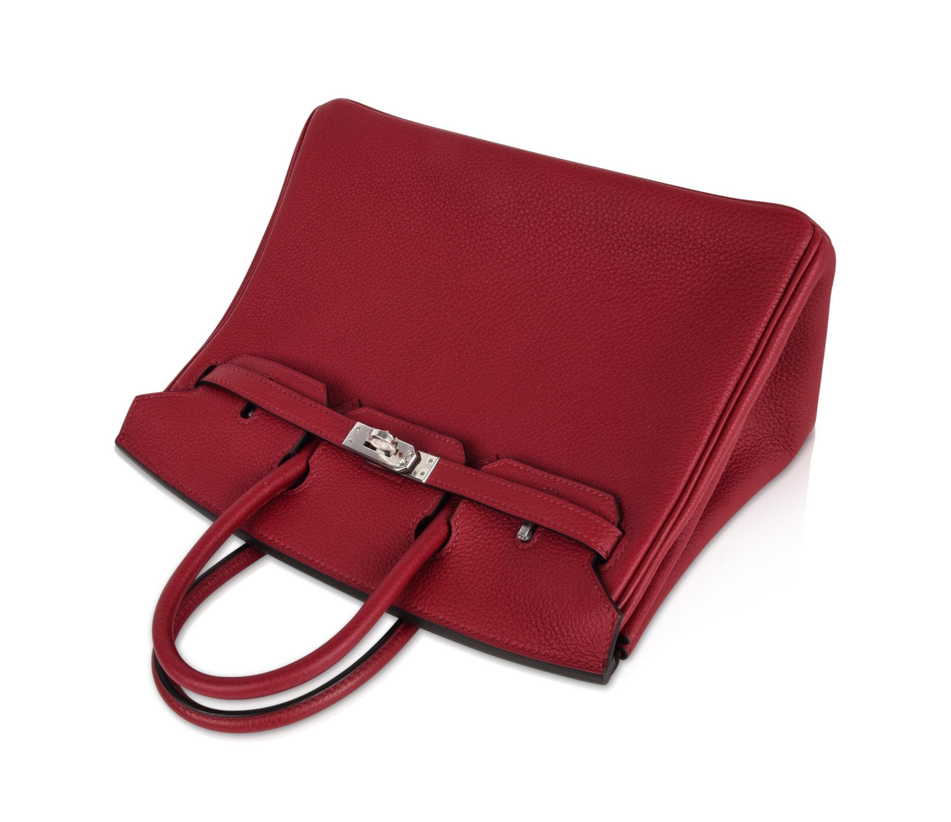 Hermes Birkin 25 Bag Exotic Jewel Red Rouge Grenat Togo Palladium   5