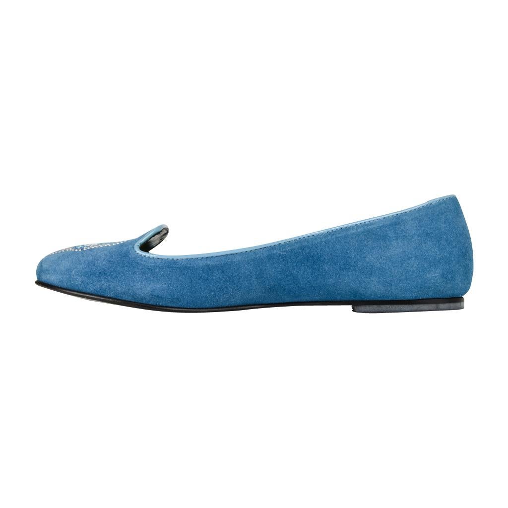 Philipp Plein Shoe - Chaussures en daim bleu avec crâne en diamant  39,5 / 9,5 Neuf en vente 2