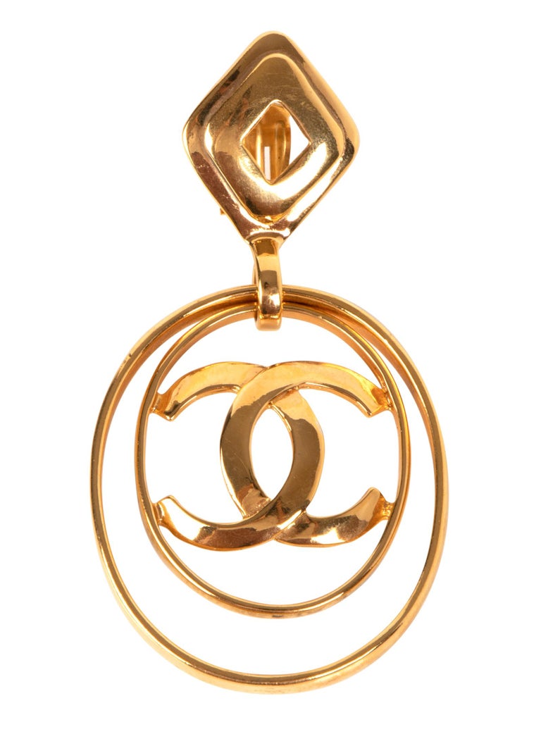 Vintage chanel hoop earrings clearance