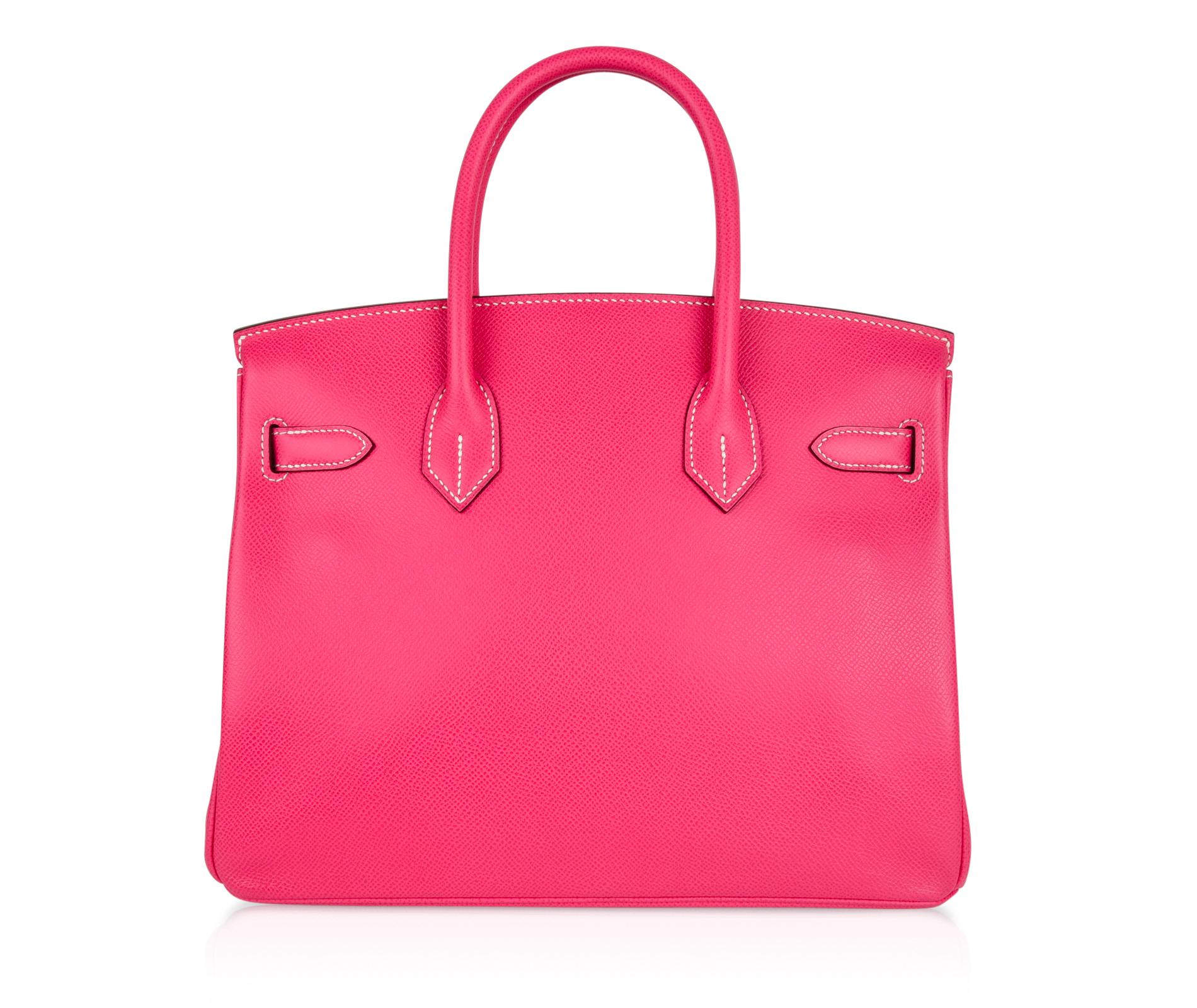 Hermes Birkin 30 Bag Limited Edition Rose Tyrien Candy Epsom Palladium  1