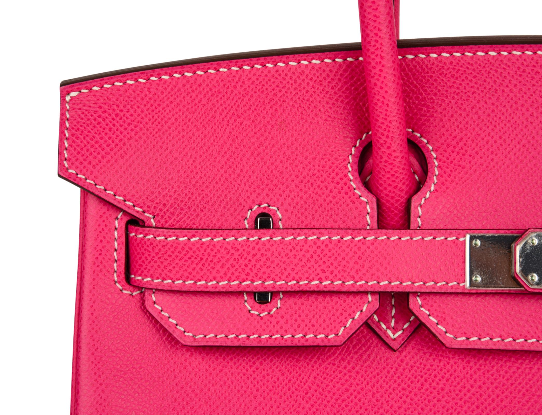 Hermes Birkin 30 Bag Limited Edition Rose Tyrien Candy Epsom Palladium  3