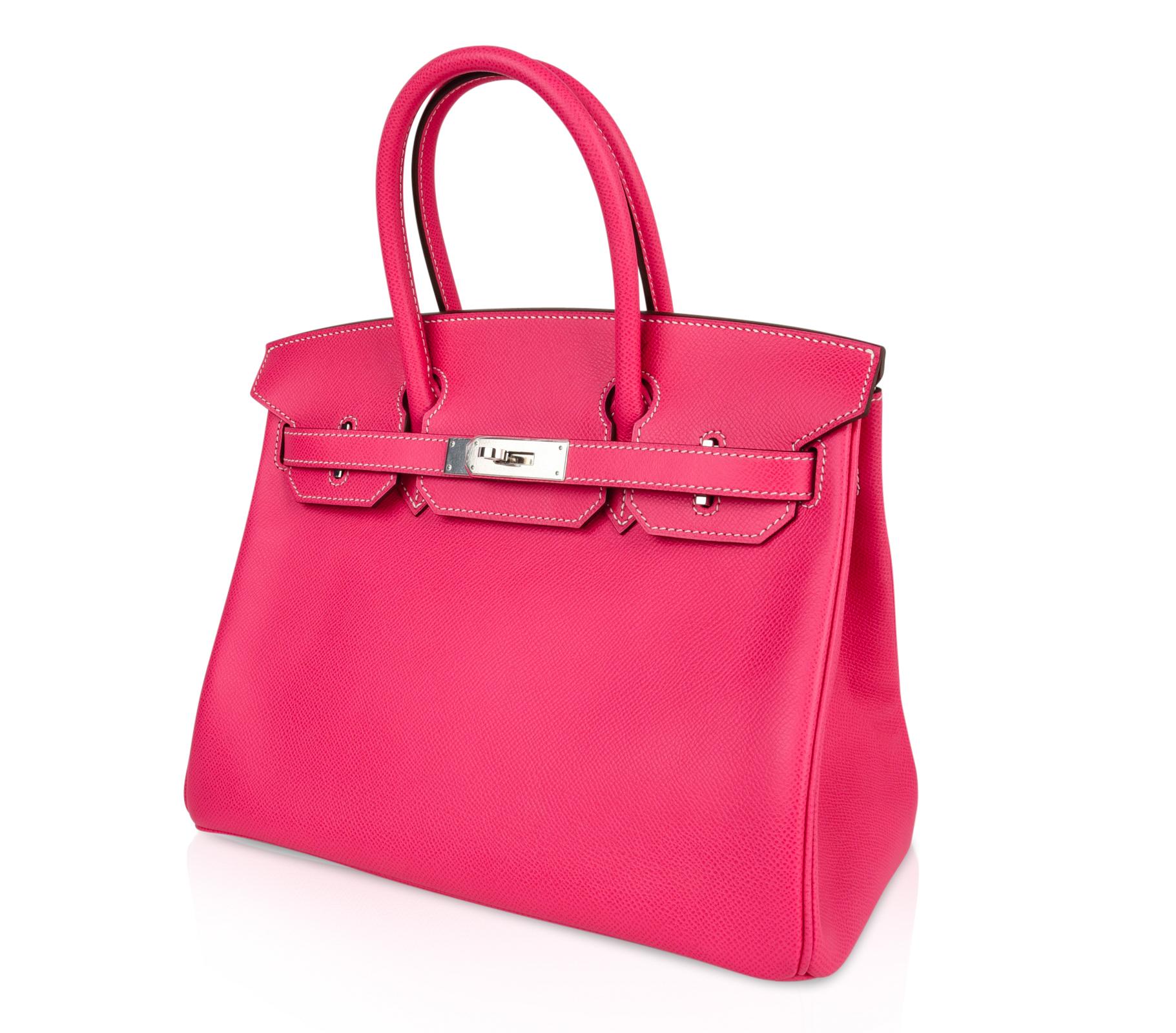 Women's Hermes Birkin 30 Bag Limited Edition Rose Tyrien Candy Epsom Palladium