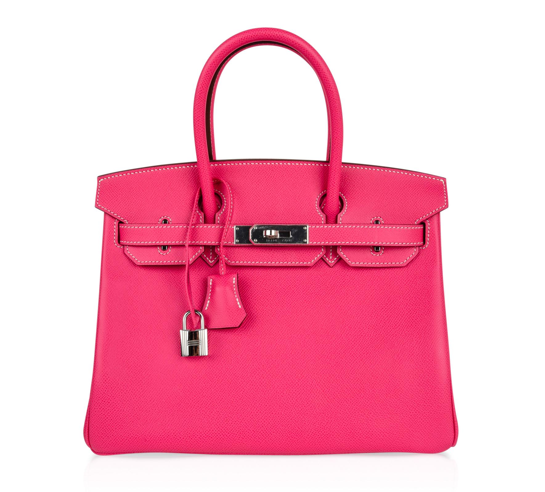 Hermes Birkin 30 Bag Limited Edition Rose Tyrien Candy Epsom Palladium  2