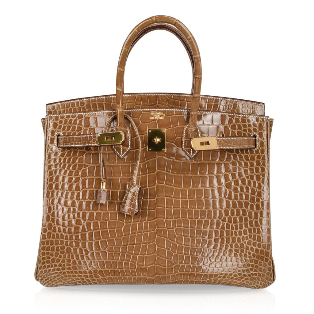 Hermes Ficelle Porosus Crocodile Gold Hardware Birkin 35 Bag  1