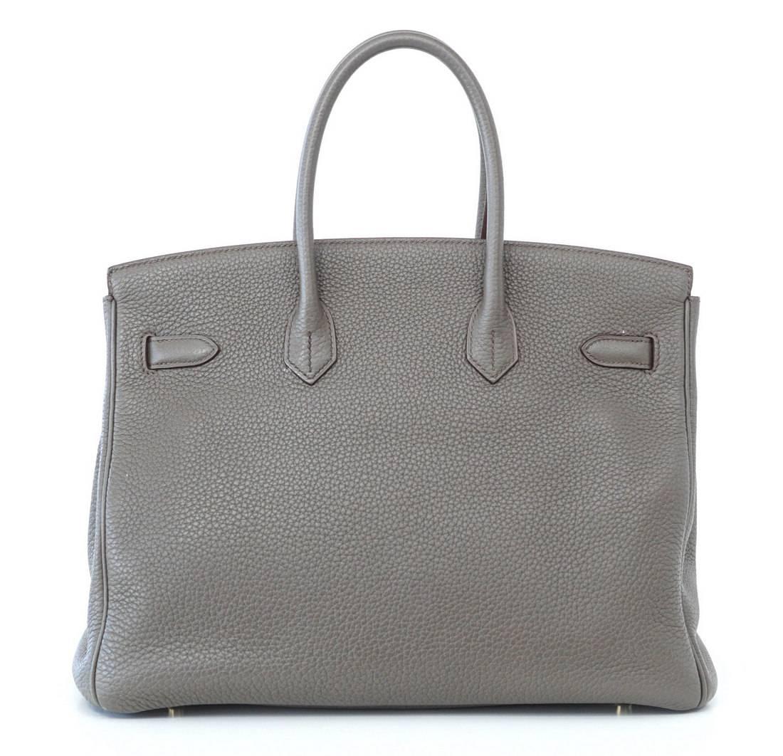 Women's HERMES BIRKIN 35 Bag Limited Edition Club Etain Gray Permabrass rare