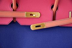 HERMES Birkin 40 Bag Tri Color Horseshoe Brushed Gold Hardware Very Rare