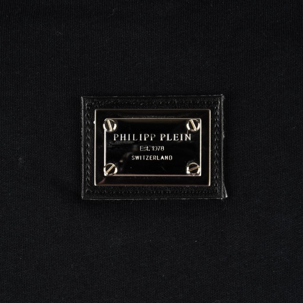 Philipp Plein Couture - T-shirt haut noir crâne et diamant, taille M en vente 3