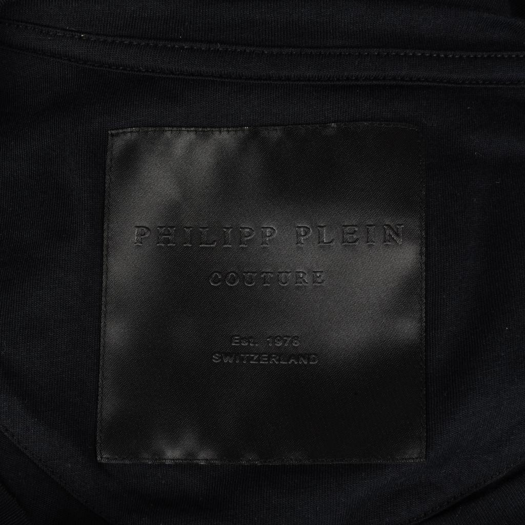 Philipp Plein Couture - T-shirt haut noir crâne et diamant, taille M en vente 2