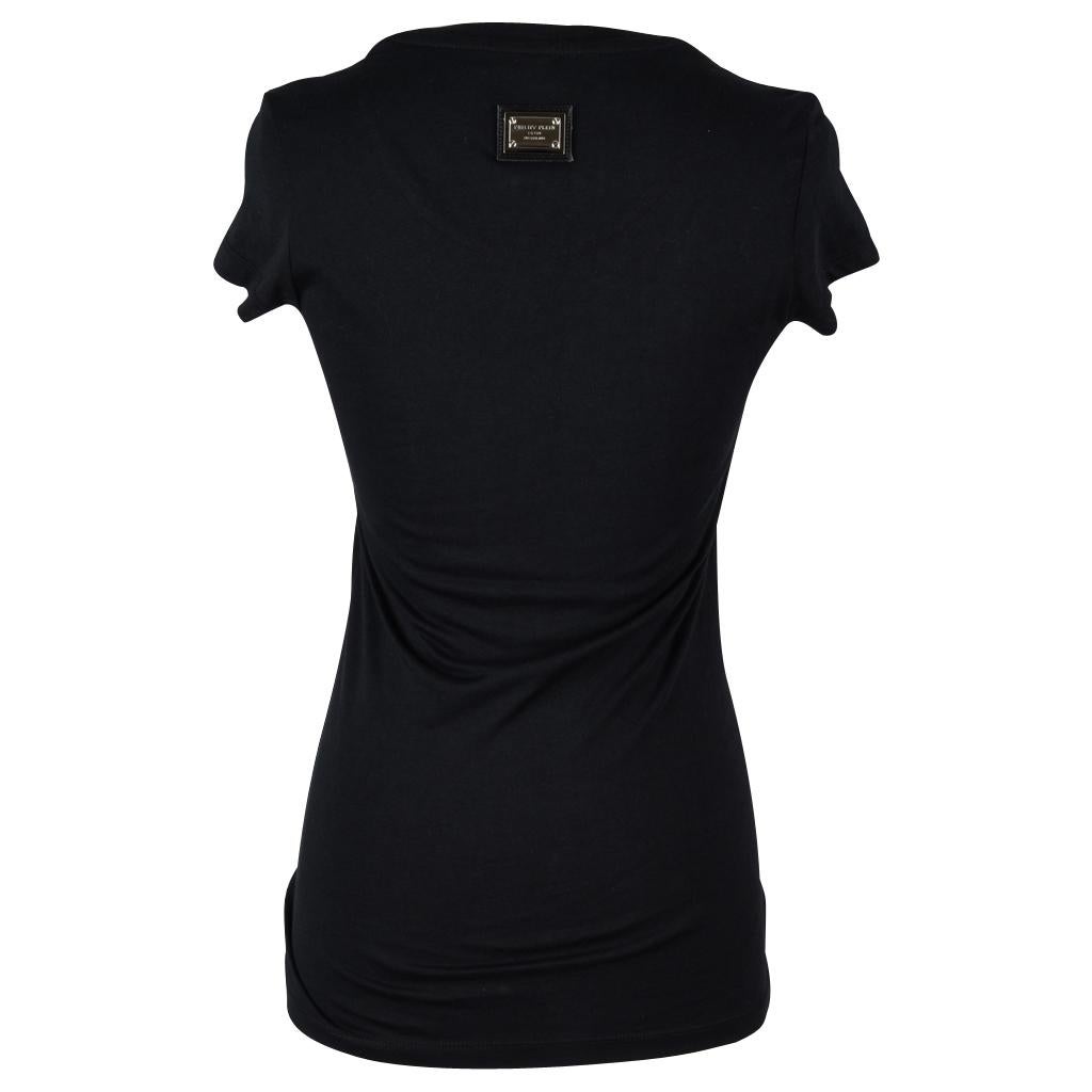 Philipp Plein Couture - T-shirt haut noir crâne et diamant, taille M Pour femmes en vente