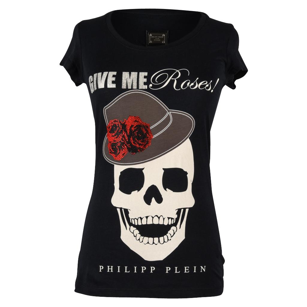 Philipp Plein Couture - T-shirt haut noir crâne et diamant, taille M Excellent état - En vente à Miami, FL