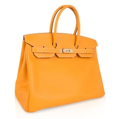 Hermes Birkin 35 Bag Jaune D'Or Yellow Candy Limited Edition Epsom Permabrass