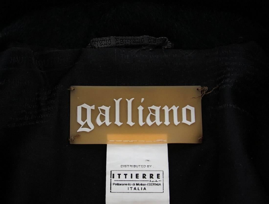 Women's JOHN GALLIANO Jacket Glossy Black Pony Diamante Crowned Skull Rear  38 / 4