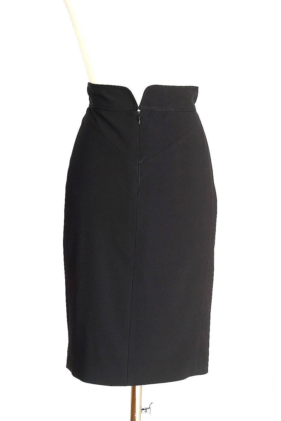 Black ZAC POSEN Skirt Beautifully Styled Ruffled Pencil 4 nwt