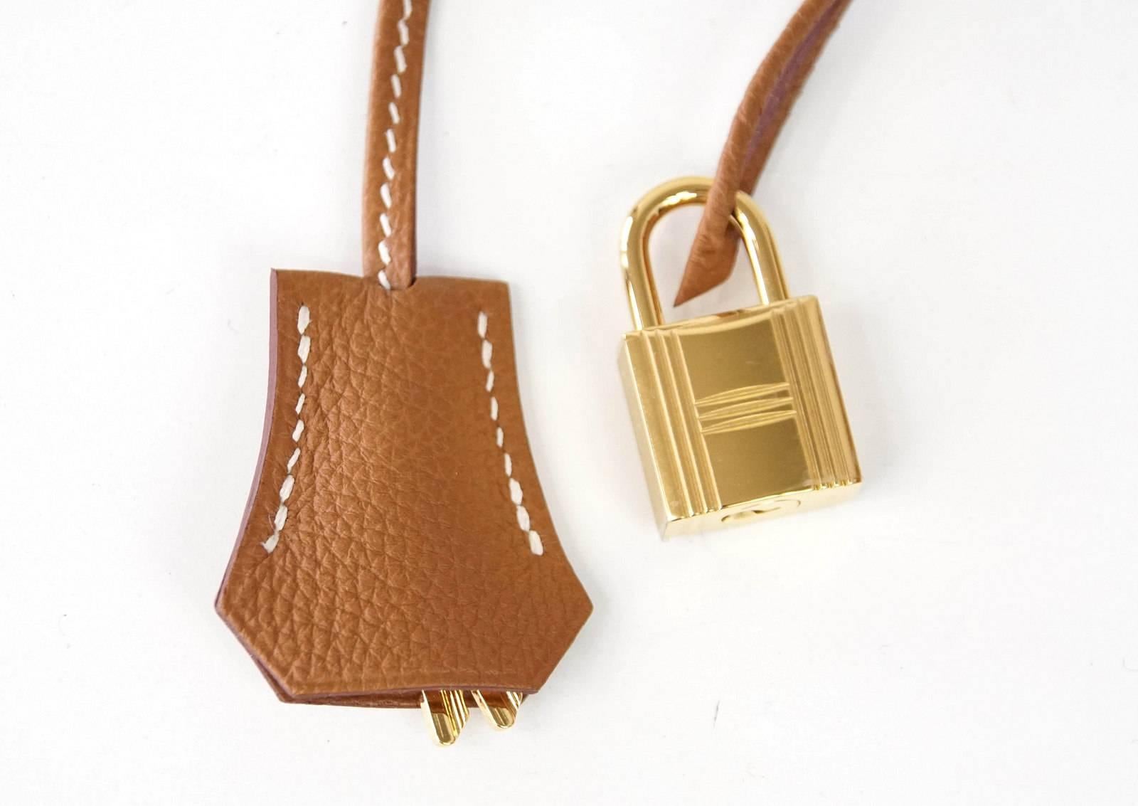 Women's HERMES BIRKIN Bag 35 Iconic Classic Gold w/ Gold Hardware Togo Leather