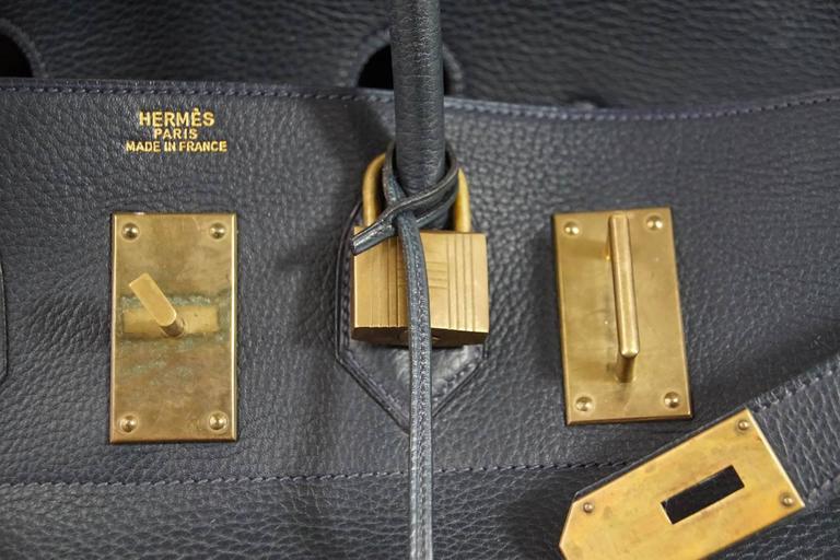 Hermes Birkin 55 Bag Hac Toile Vache Naturelle Brass Hardware at 1stDibs