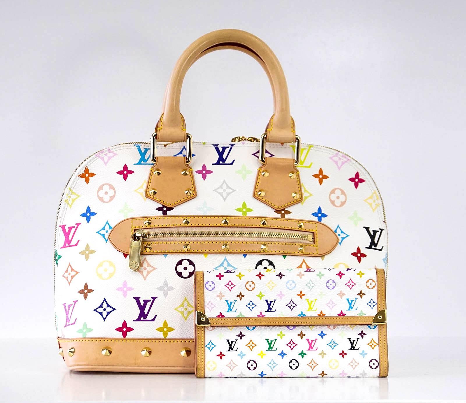 Louis Vuitton Bag White Murakami Alma Beauty 1