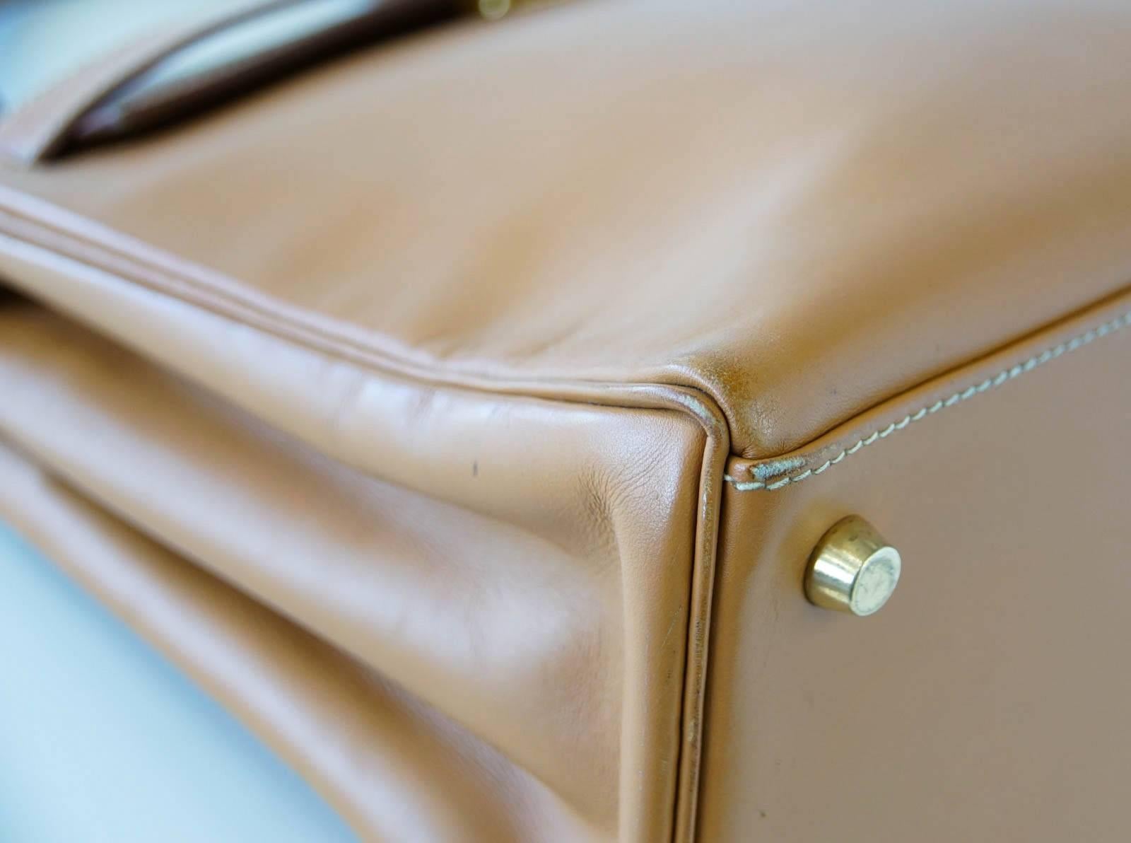 Women's HERMES KELLY 28 Bag Gold Rare Chamonix Leather Gold Hardware Vintage Beauty