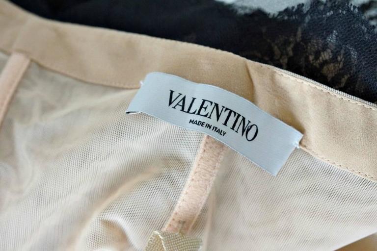 Valentino Black Lace Over Nude Signature Bow Bustier Top at 1stDibs ...