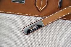 HERMES BIRKIN 35 Bag Rare Toile Barenia Palladium Classic
