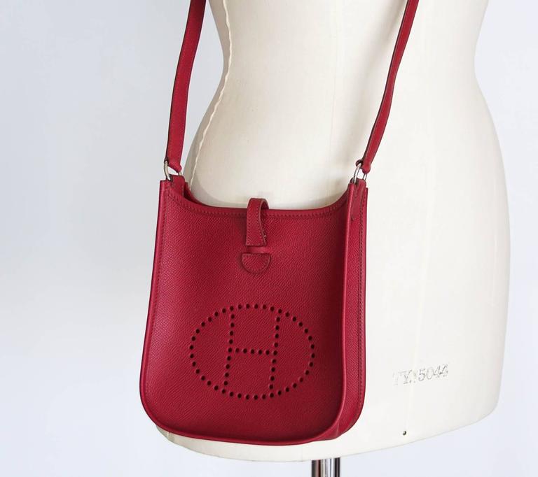 hermes red evelyne bag