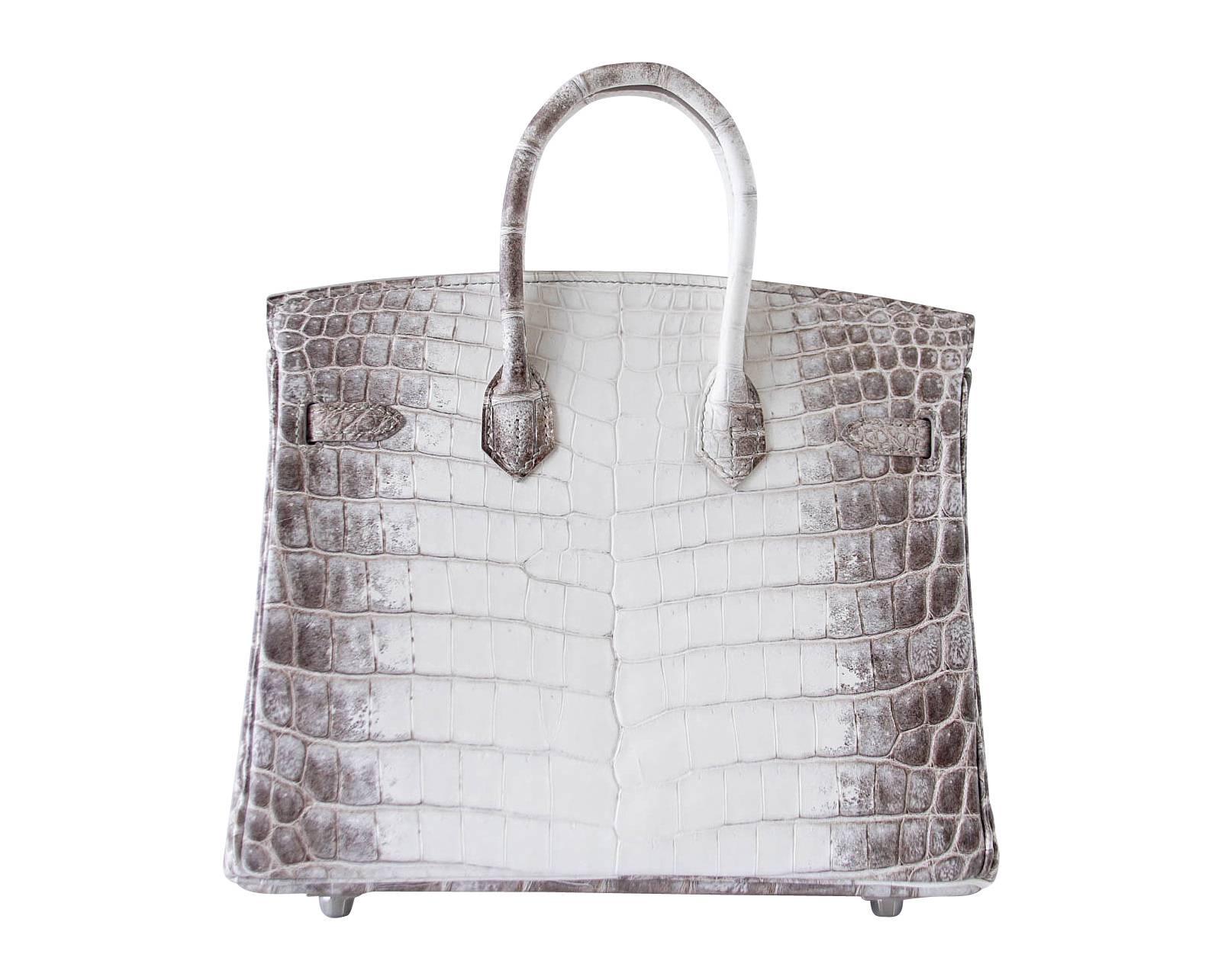 Hermes Birkin Bag 25 Blanc Himalaya Exquisite Jewel Palladium Hardware  In New Condition In Miami, FL