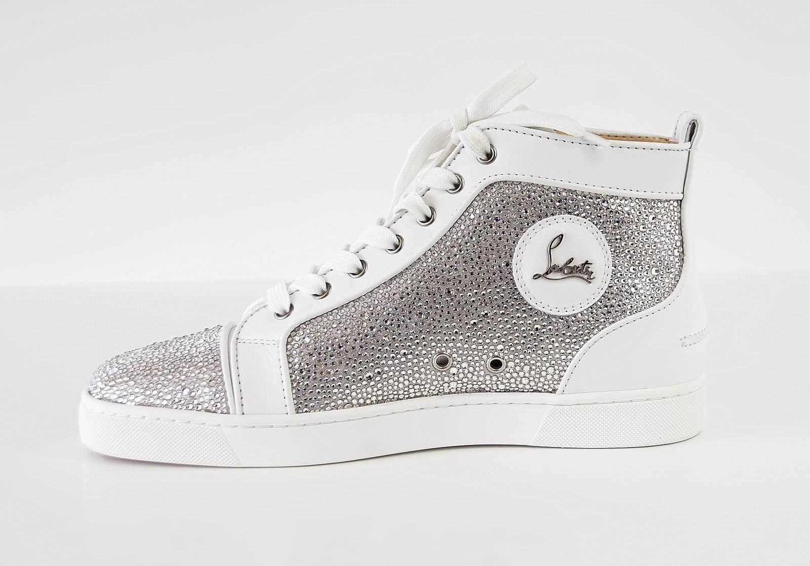 Guaranteed authentic CHRISTIAN LOUBOUTIN striking Louis Flat Diamante sneaker.
Coveted White diamante encrusted sneaker.  
Comes with signature box and sleeper.
NEW or NEVER WORN. 
final sale

SIZE 42
USA SIZE 9

CONDITION:
NEW or NEVER WORN