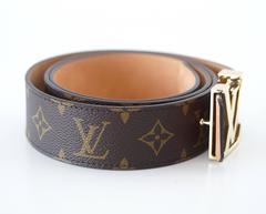 Louis Vuitton Belt San Tulle Monogram 100cm / 40 Gold LV Buckle w/ Box