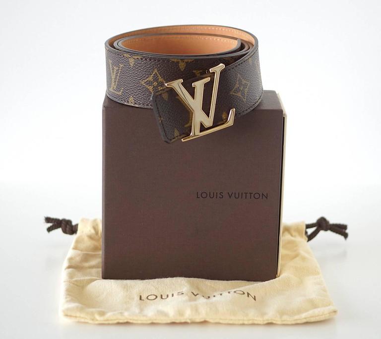 Louis Vuitton Belt 100/40 Monogram Supreme Saint Tulle LV Initial Brown  Canvas Men's MP016
