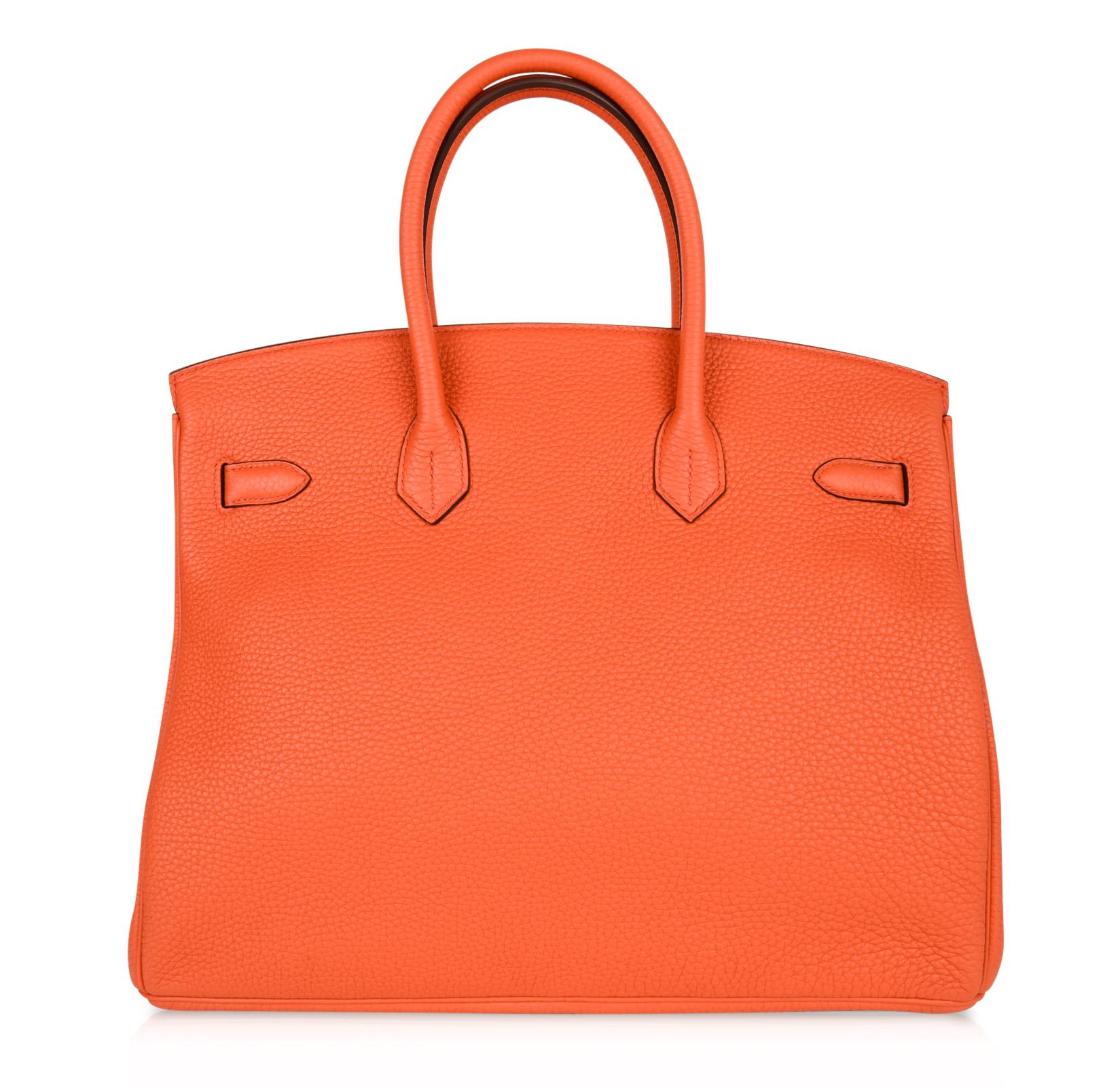 Hermes Birkin 35 Bag Orange Poppy Togo Gold Hardware 3