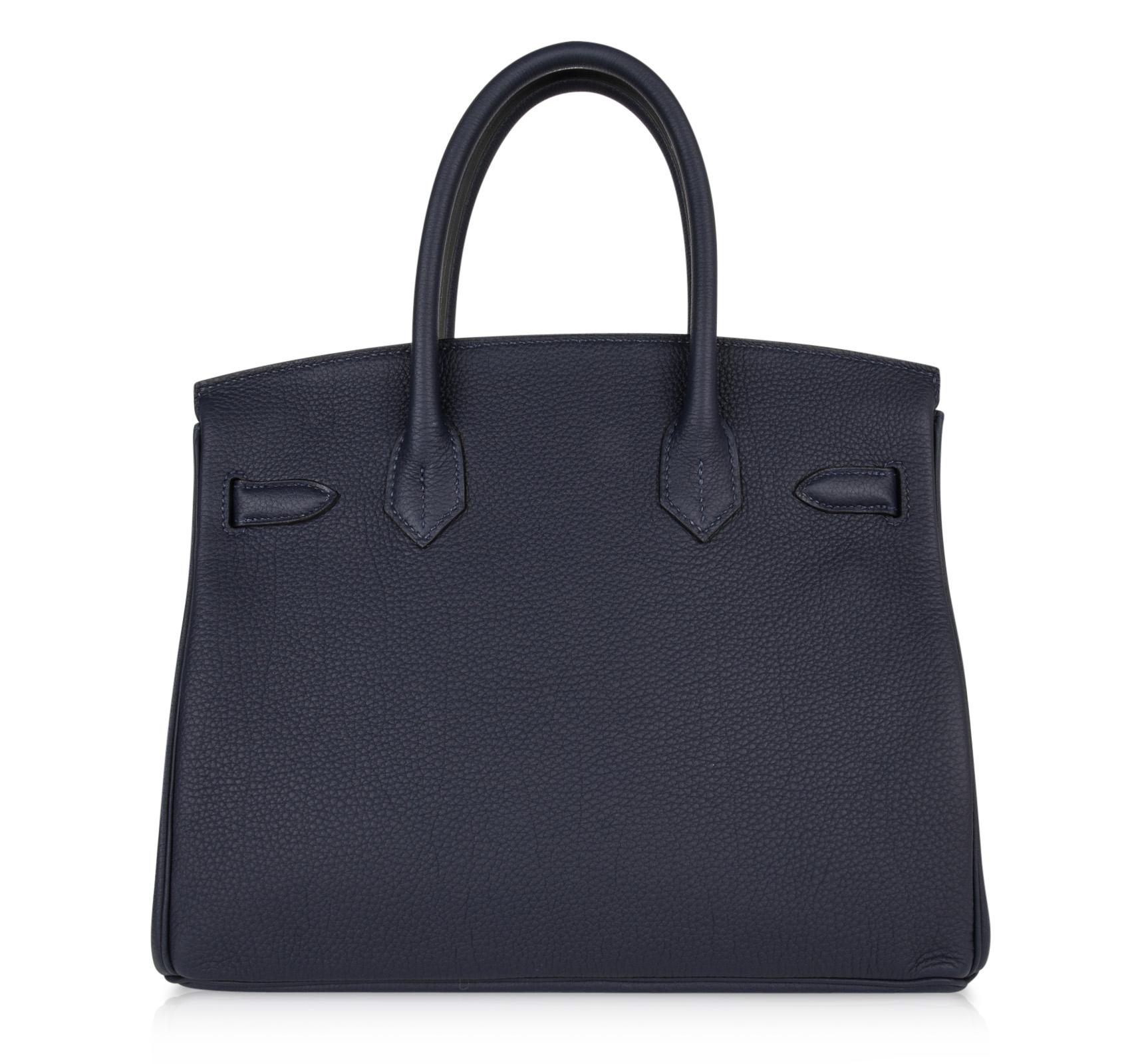 Hermes Birkin 30 Bag Blue Nuit Gold Hardware Togo Leather  3