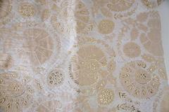 Chloe Dress Gold Metallic on Creme and Nude Pink Light Weight Brocade 34 / 4