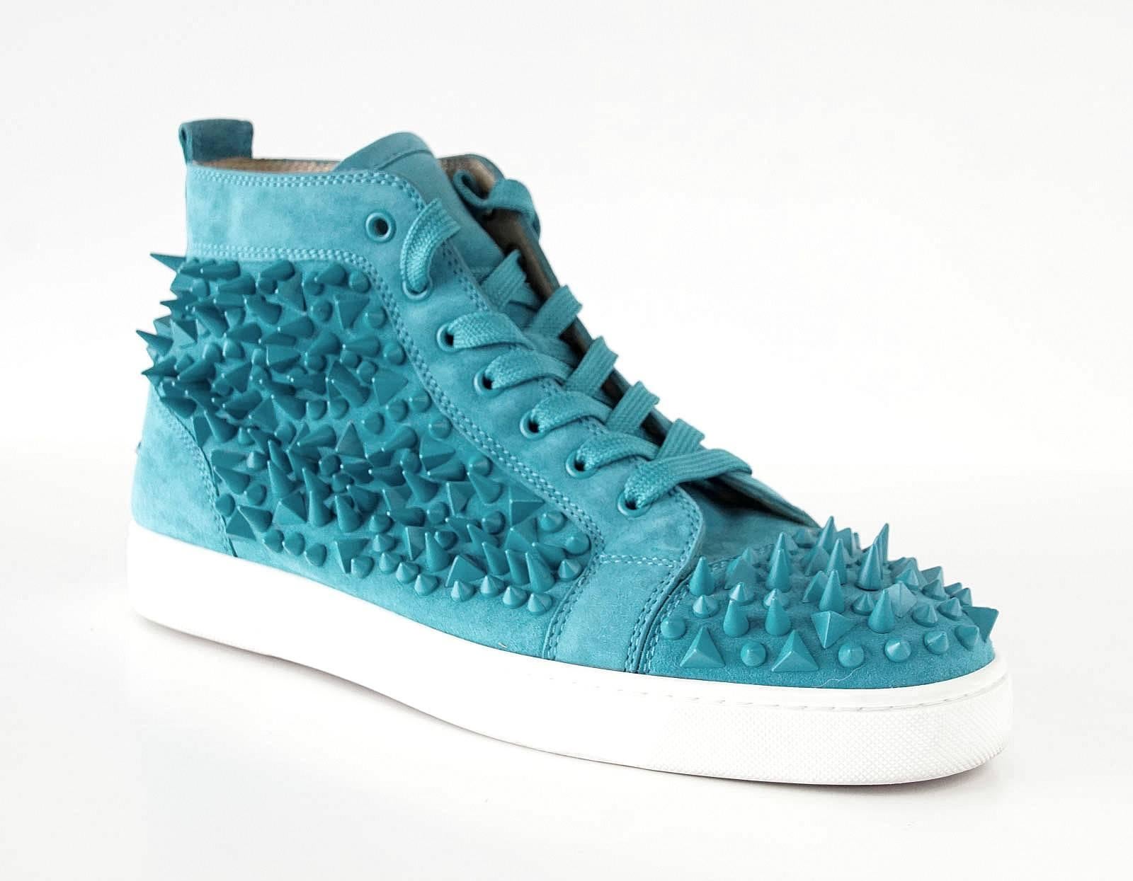 turquoise louboutin sneakers