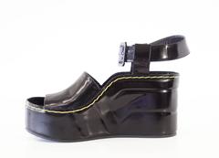 CELINE Shoe Bold Shaped Platform Wedge Ankle Strap  39 / 9