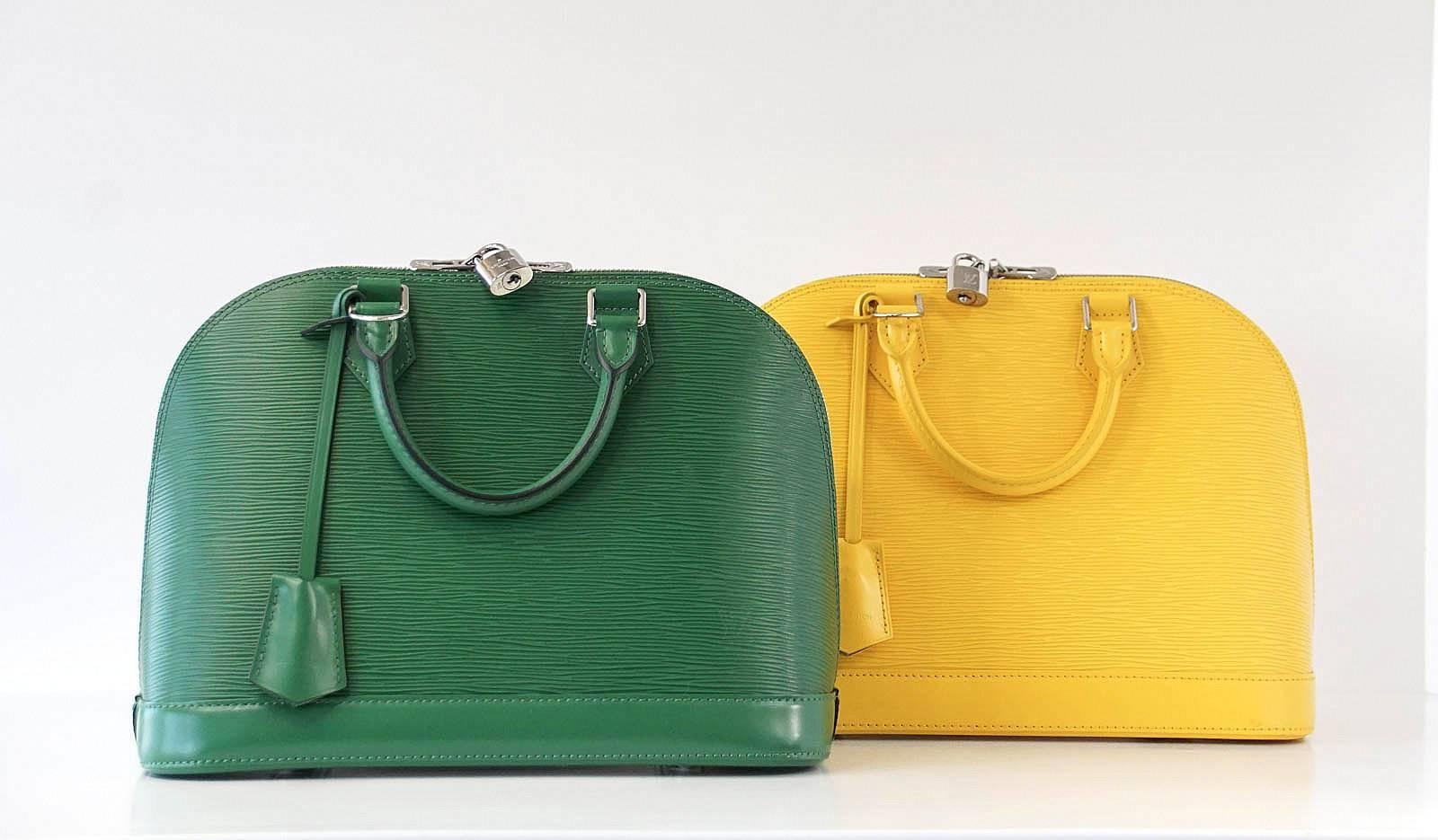 LOUIS VUITTON Bag Alma PM Citron Yellow Epi Leather 1
