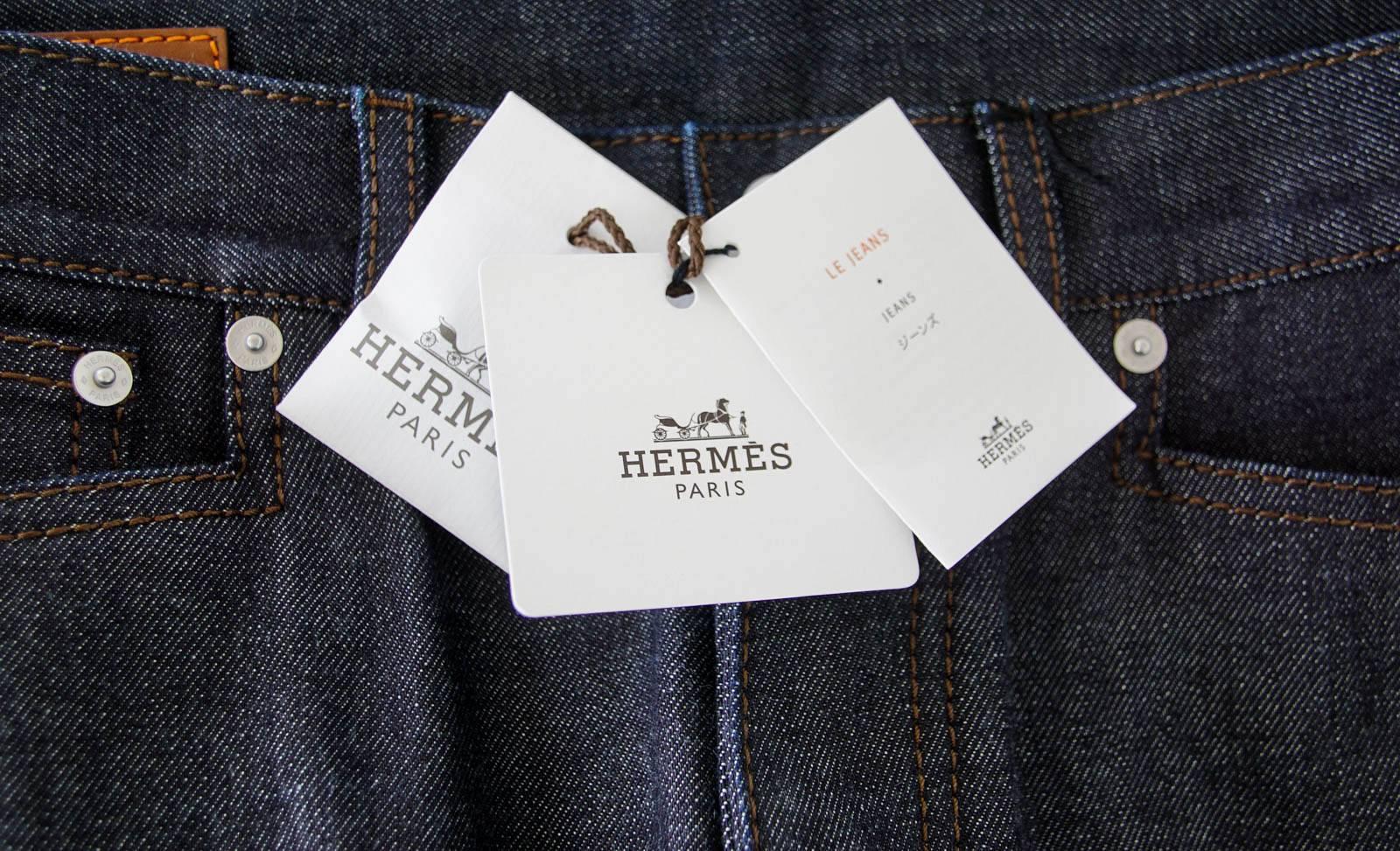 Hermes Herren Classic Jean Clou de Selle Knopfleiste 42  Neu mit Etikett im Angebot 1