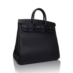 Hermes HAC 40 So Black Evergrain Black Hardware Jean Paul Gaultier Limited Editi
