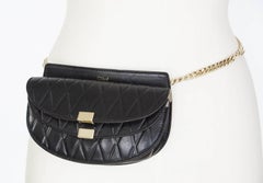 Chloe Bag Black Georgia Convertible Chain Strap Shoulder / Crossbody / Waist