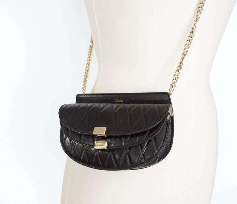 Chloe Bag Black Convertible Chain Strap Shoulder / Crossbody / Waist at 1stDibs chloe
