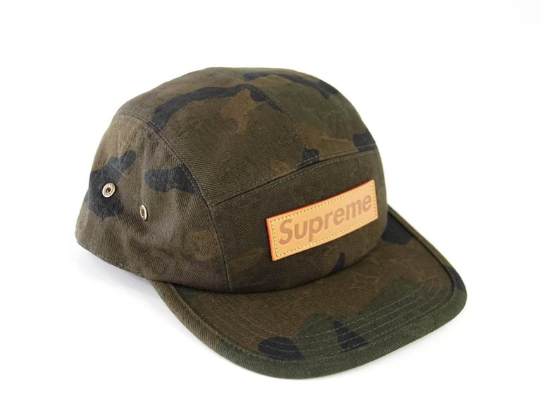 supreme lv hat Louis Vuitton Supreme X Limited Edition 5 Panels Camouflage Cap For Sale at 1stdibs