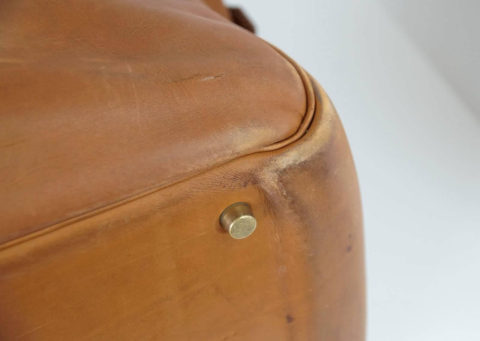Women's or Men's Hermes Plume 60 Vintage Bag Barenia Plume Gold Hardware Carry On Weekender