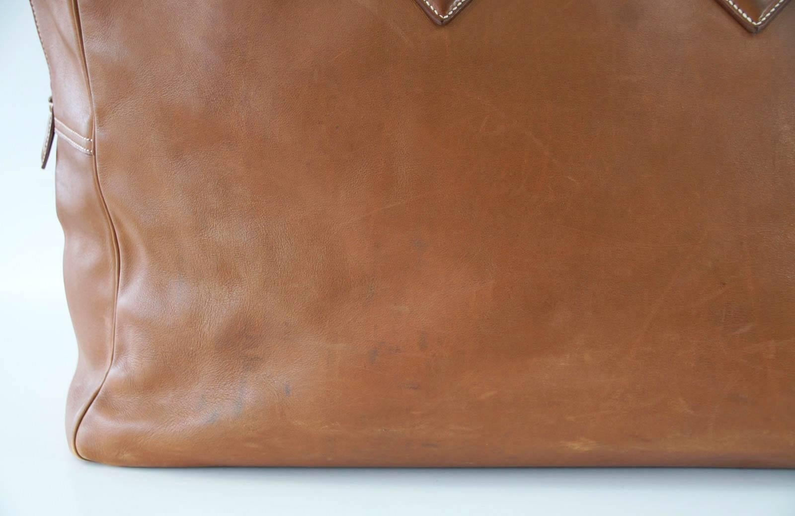 Hermes Plume 60 Vintage Bag Barenia Plume Gold Hardware Carry On Weekender 1