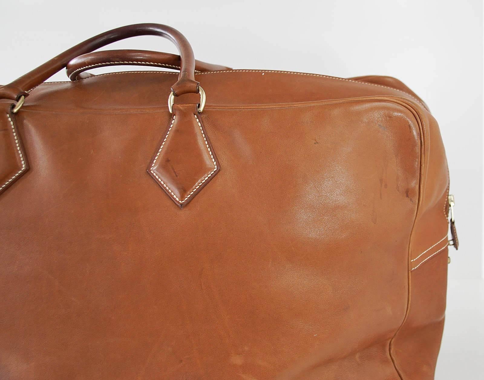 Hermes Plume 60 Vintage Bag Barenia Plume Gold Hardware Carry On Weekender 2