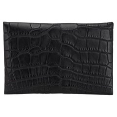 Porte-cartes Hermès Calvi, alligator noir mat, palladium, édition limitée, pièce rare